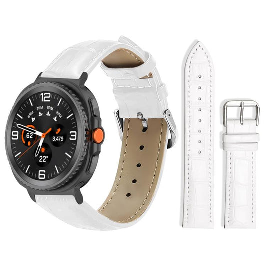 Classic Smartwatch with White Croc-Textured Leather Strap
